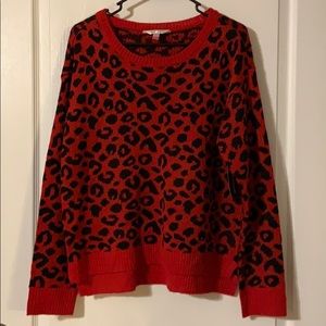 Red and black cheetah sweater new with tags